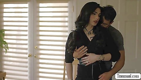 Hardcore hardcore video with a brunette trans with big booty