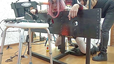 Amateur bondage video with a tight female with a tight pussy