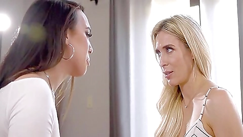 Asian hottie with big tits cum on her face after deepthroat