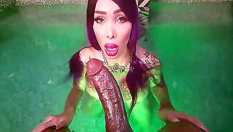 Big ass and big cock babe shows her tits and pussy