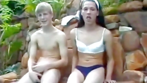 Brunette milf 18+ with a nice ass shows off her body