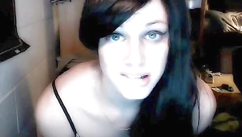 Sexy brunette plays with her body in sexy stockings