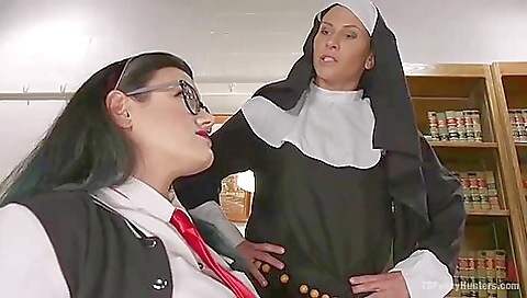 Catholic woman fucked by a succubus with deep throat