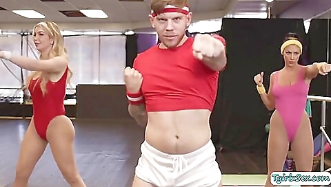 Yoga guru is going to do crazy stuff for a blonde babe