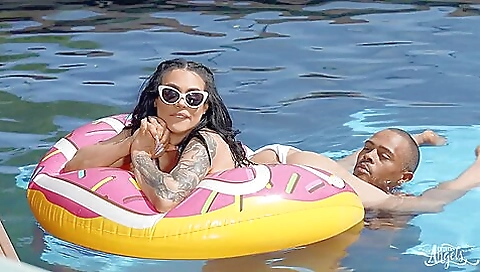 Tattooed woman is getting fucked in her pussy and ass