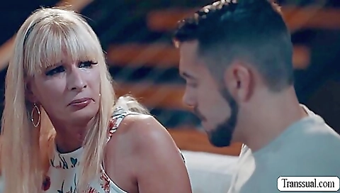 Busty brunette stepmother gets her ass fucked in a video